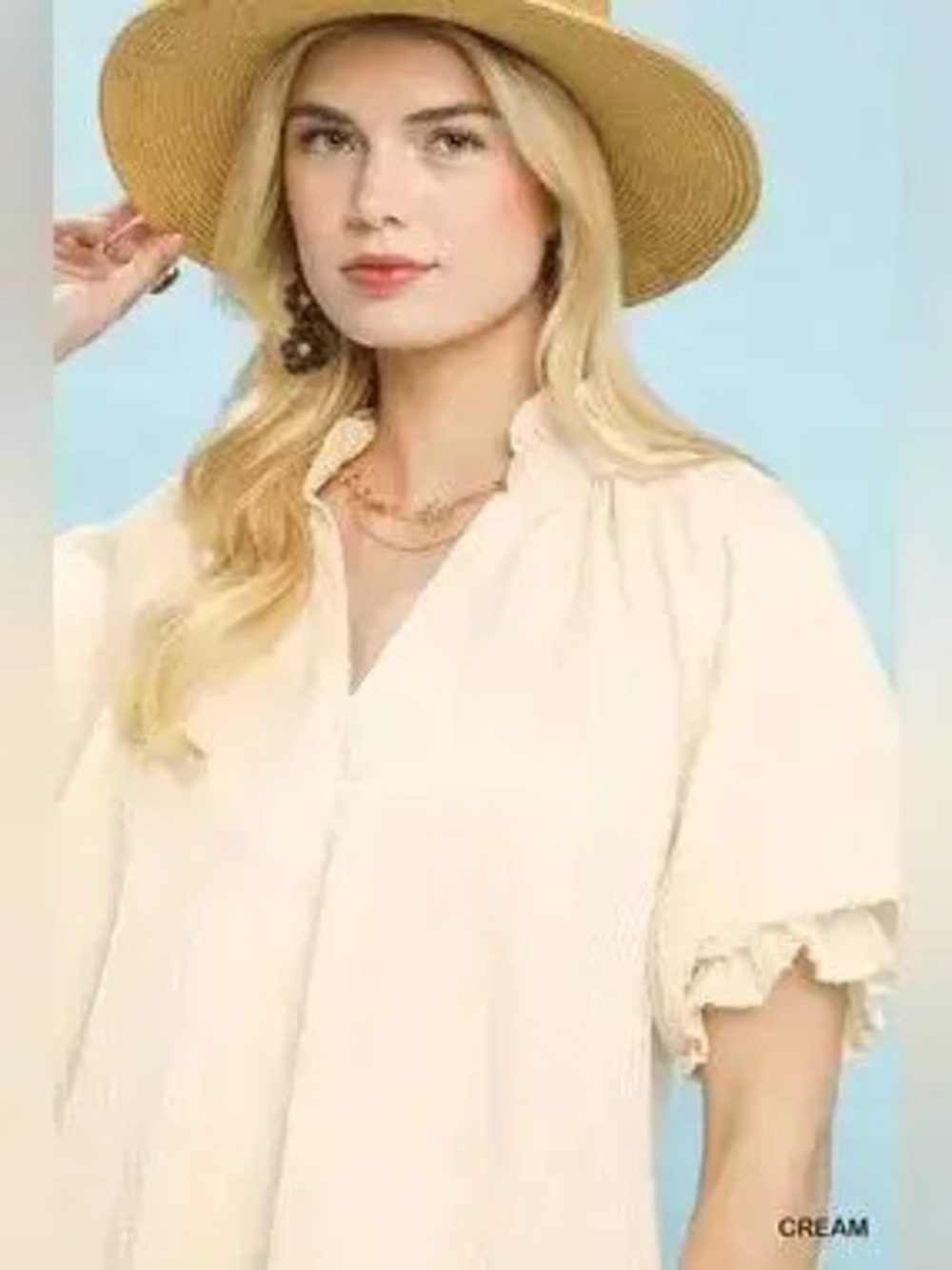 Umgee Linen Blend Ruffle Dress - Picture 4 of 6